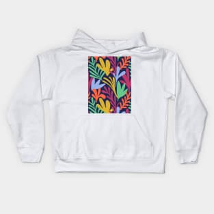 Matisse inspired abstract leaf cut out pattern in blue Kids Hoodie